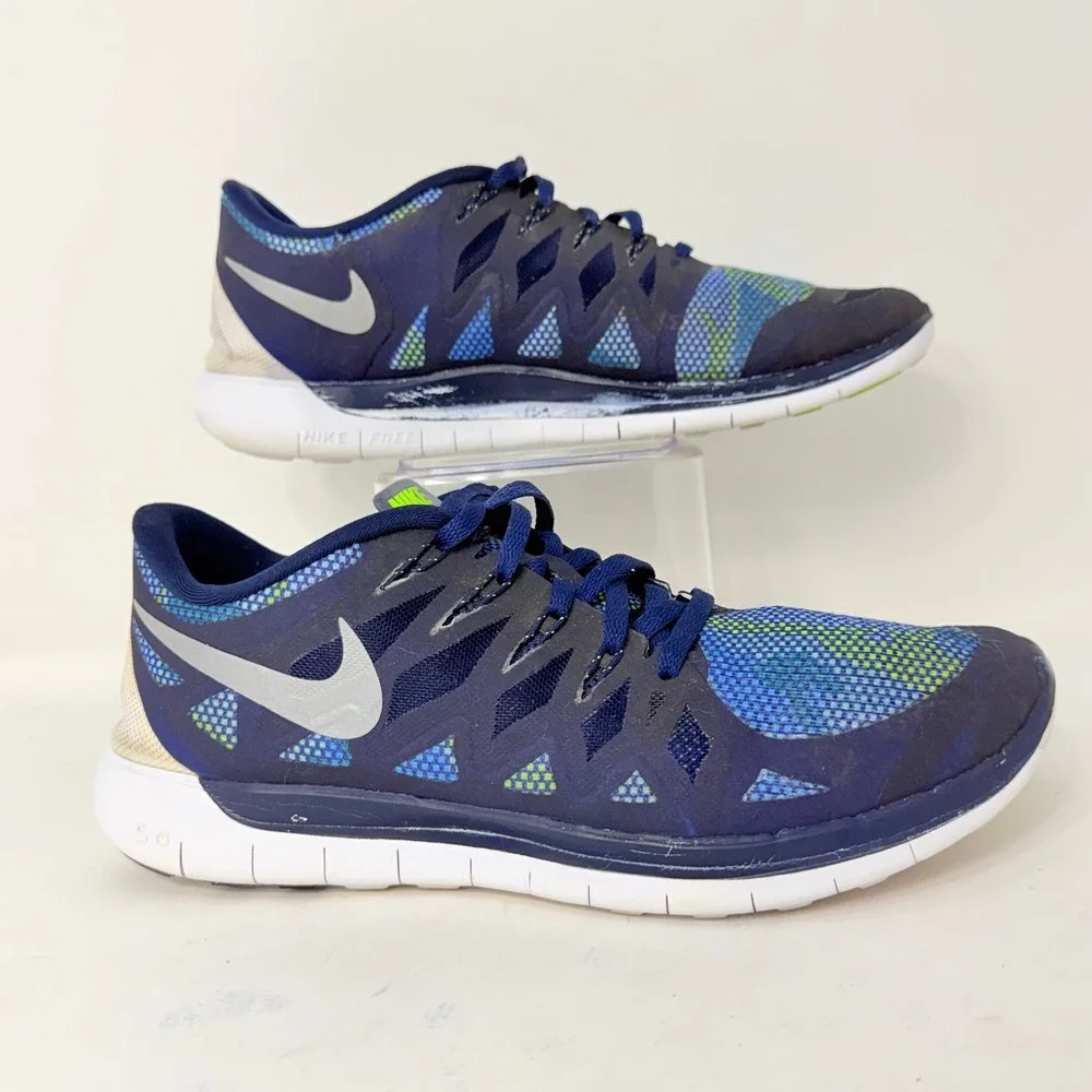 Nike Free 5.0 Womens Running Shoes Blue Lagoon Volt 705347-400 Size 9.5